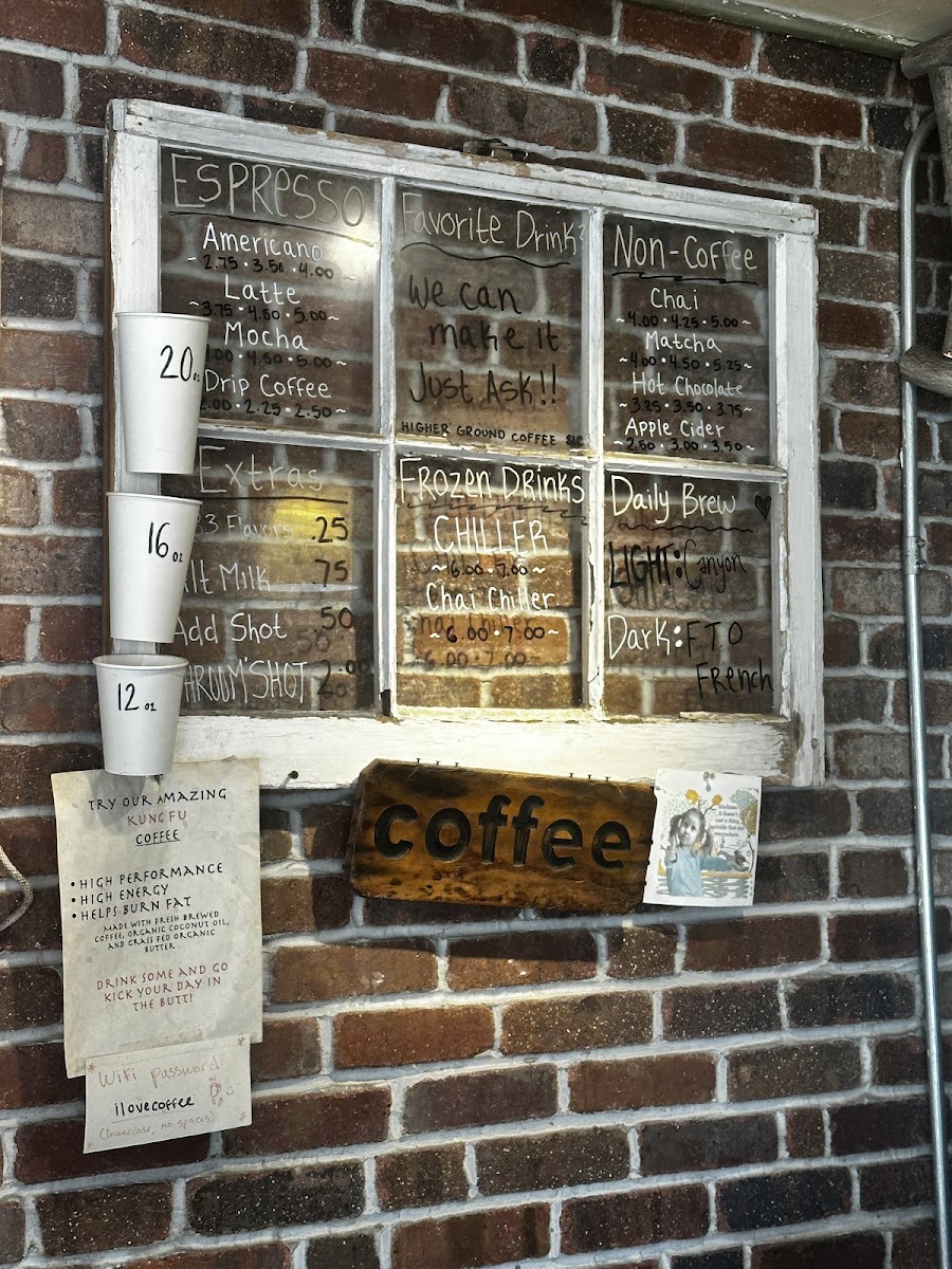 Higher Ground Coffee Menu - Image 3